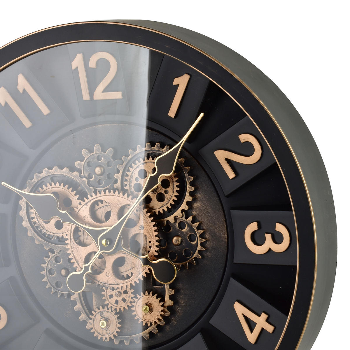 WANDUHR Ramsey Schwarz 40/7/40 cm Kunstoff - Schwarz, Kunststoff (40/40/7cm) - Mondex