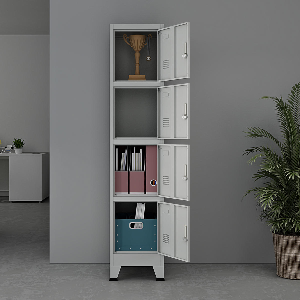 SPIND Joroinen - Grau, Metall (38/180/45cm) - [en.casa]