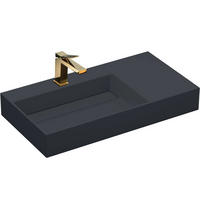 WASCHBECKEN Rea Konglomerat Archi 75 Cm Grey Matt - Grau, Keramik (43/14/75cm) - REA