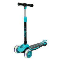 KINDERROLLER Lumox höhenverstellbarer Lenker inkl. Leuchtränder blau - Blau, Metall (59/28/81cm) - Juskys