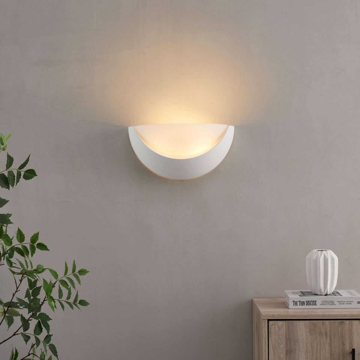 WANDLEUCHTE Gillian, Weiß, 34cm - Weiß, Glas (17/17/34cm) - KOSILUM