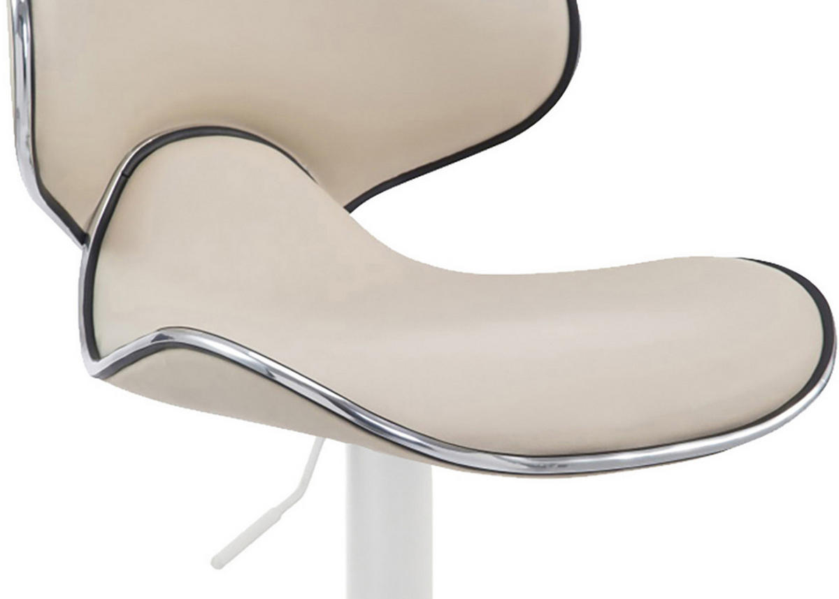BARHOCKER 2er Set Las-Mallorcas Kunstleder weiß creme - Creme/Weiß, Kunststoff/Metall (46/108/49cm) - TPFLiving