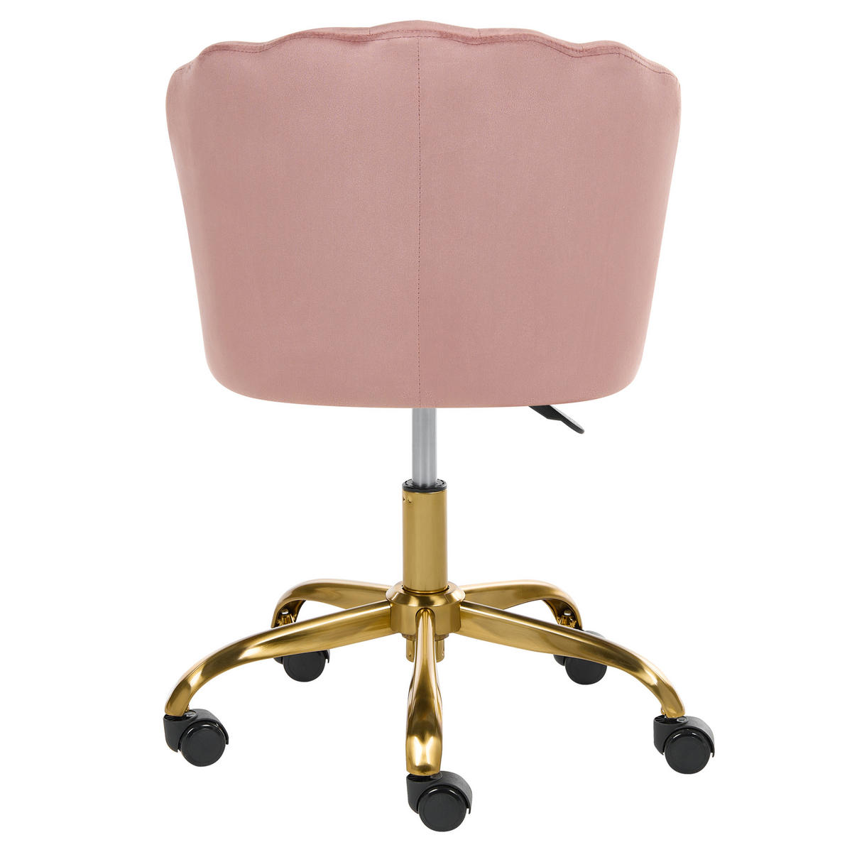 SCHREIBTISCHSTUHL Samtstoff Rosa Valticello - Pink/Goldfarben, Textil/Metall (60/77/60cm) - Beliani