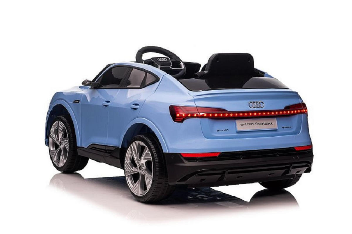 KINDER ELEKTROAUTO Audi E-Tron blau Allradantrieb, EVA-Reifen, Fernbedienung, Bluetooth, Stoßdämpfer - Blau, Kunststoff (108/60/47cm) - Es-Toys