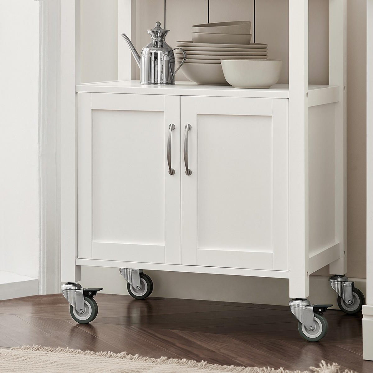 CARUCIOR de bucătărie mobil cu sertar și dulap - culoare lemn arțar, blană (60/92/45cm) - SoBuy