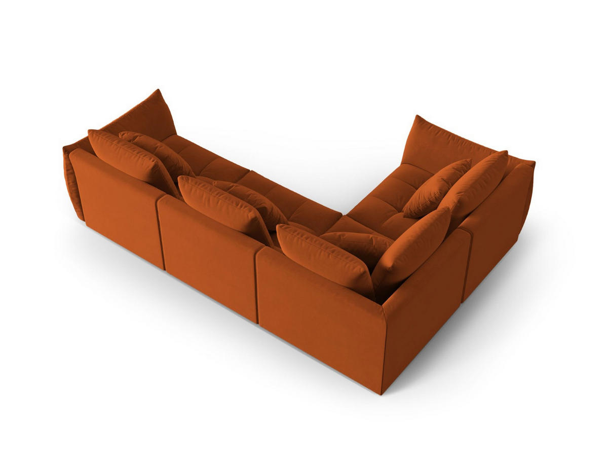 ECKSOFA modular links Bloom aus Samt terrakotta 3 Sitzplätze - Terracotta, Textil (216/316cm) - Micadoni