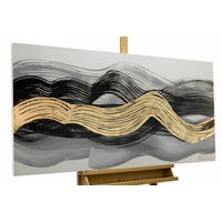 ACRYLBILD HANDGEMALT 120/60 cm - Schwarz/Weiß, Holz/Textil (1.6/60cm) - KUNSTLOFT