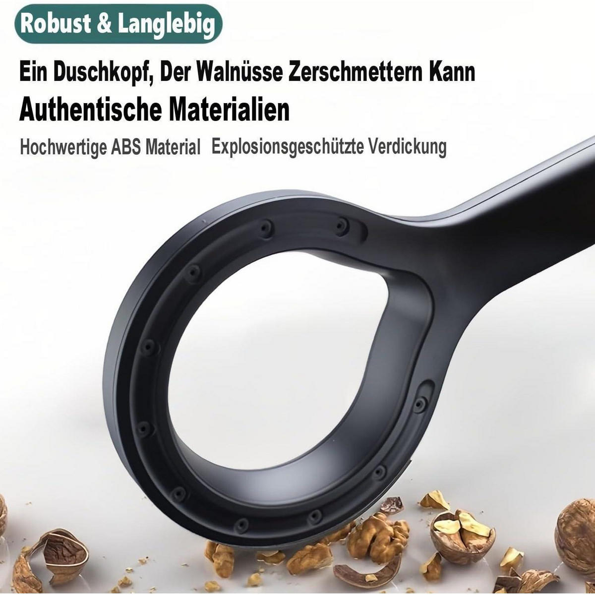 HANDBRAUSE Hochdruck Wassersparend ABS Schwarz - Schwarz, Kunststoff (12/12.7/24cm)