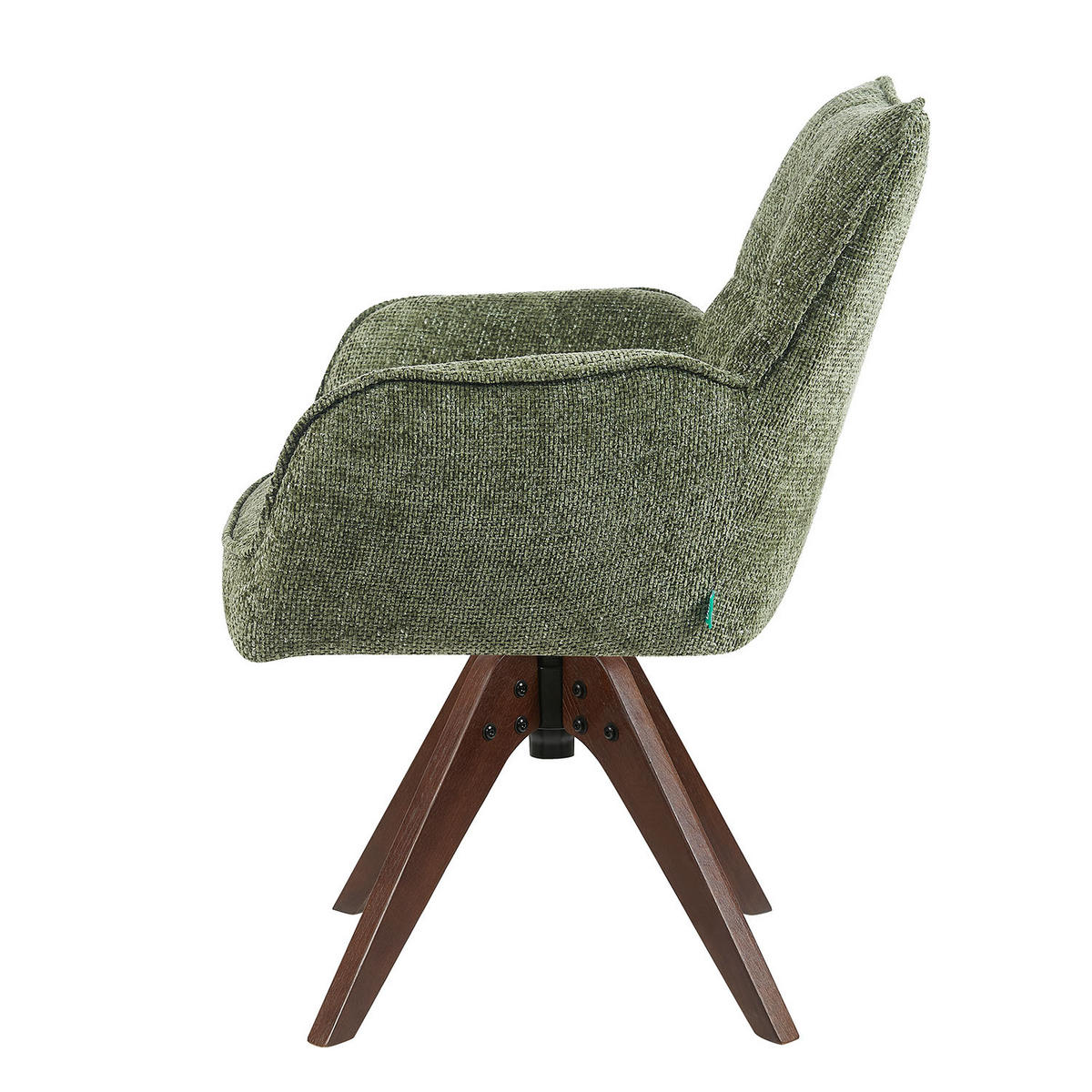 DREHSTUHL Mika-Theo 2er-Set - Nussbaumfarben/Grün, Eichenholz/Holz (59/84/66cm) - DUBI Möbel