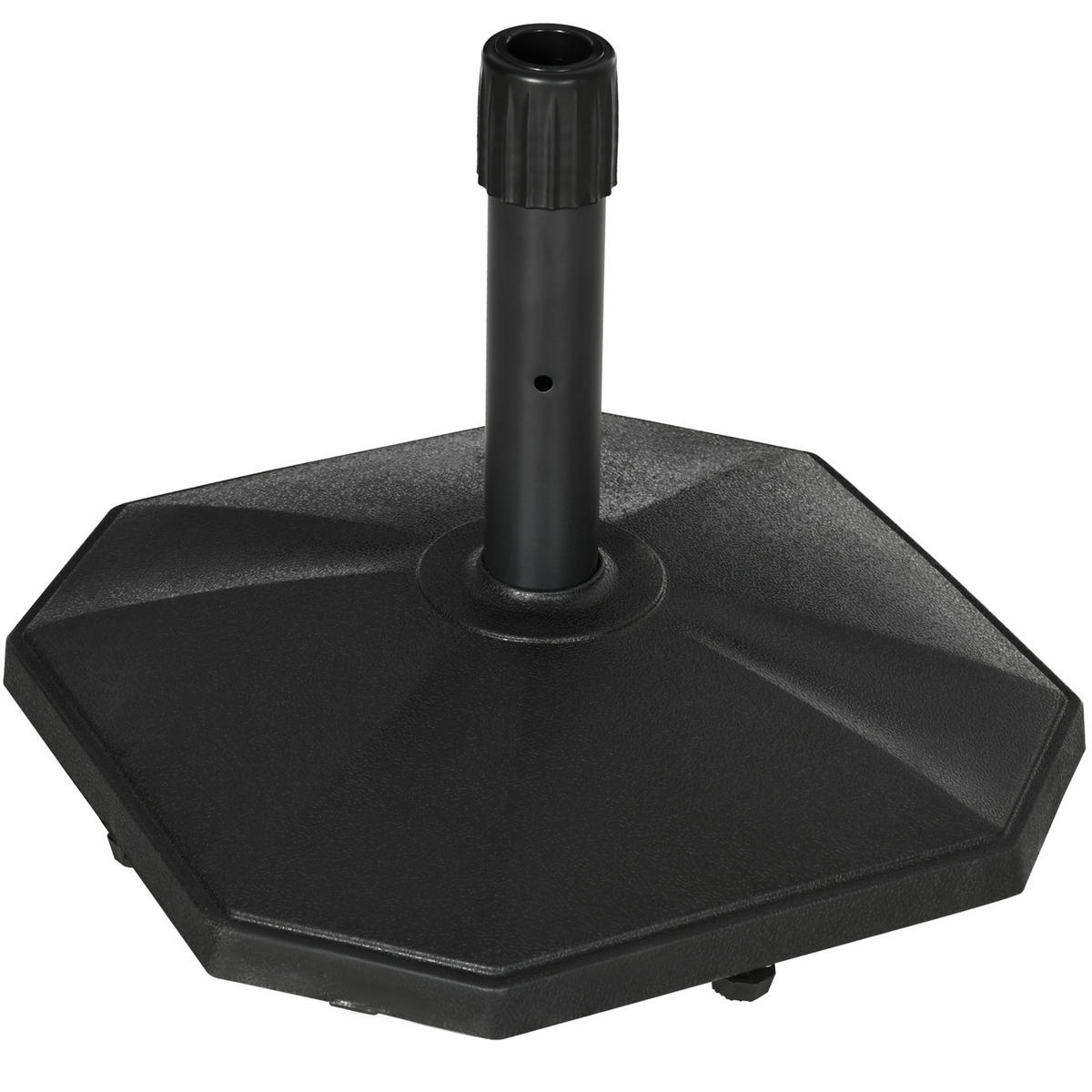 SONNENSCHIRMFUSS für Mastdurchmesser Ø 34/38/48 mm, für Garten, Balkon, Zementfüllung, Schwarz 45,5 x 45,5 x 33 cm - Schwarz, Kunststoff (45.5/45.5cm) - Outsunny