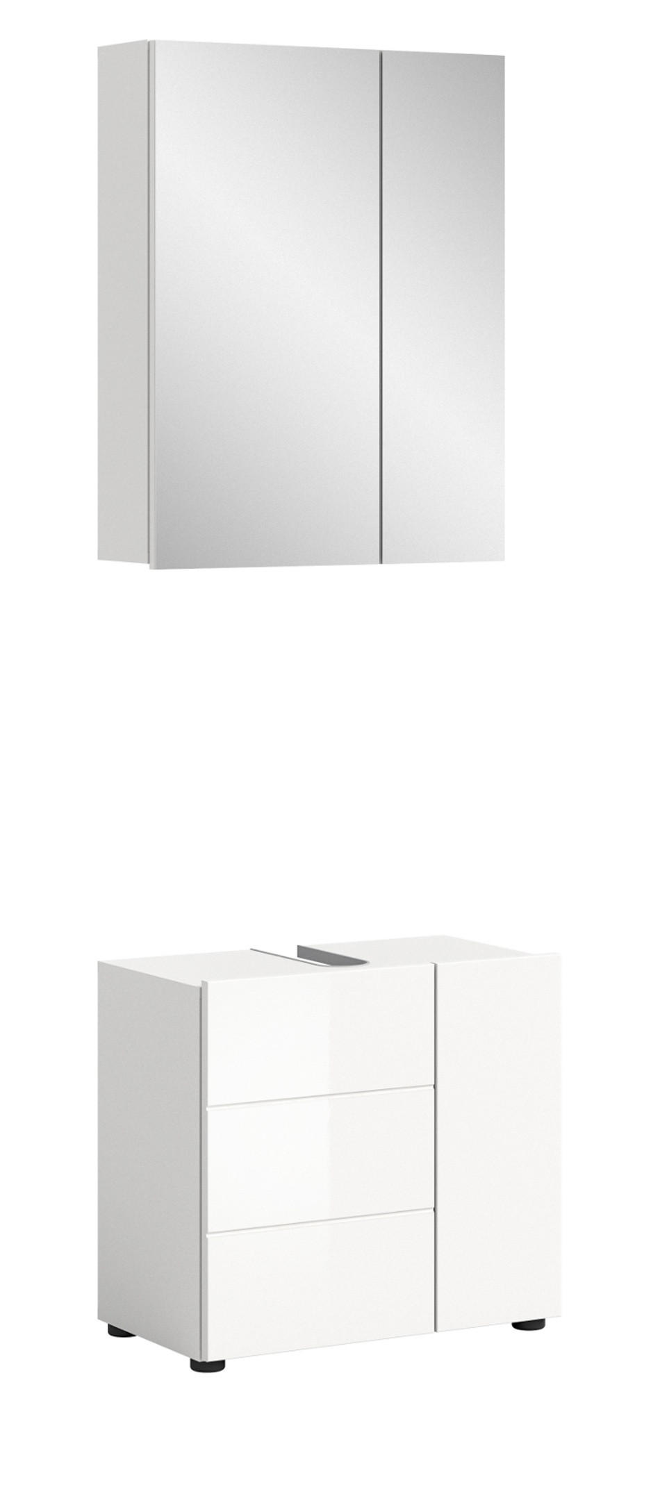 Inn.Furn Badmöbel-Set Weiß Hochglanz 60x190x34 cm