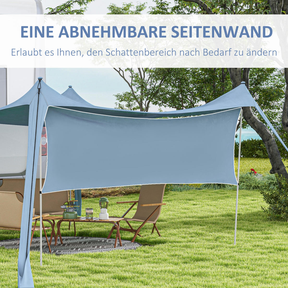 GARTENZELT Blau, Polyammoniak, Stahl - Blau, Metall (300/300cm) - Outsunny