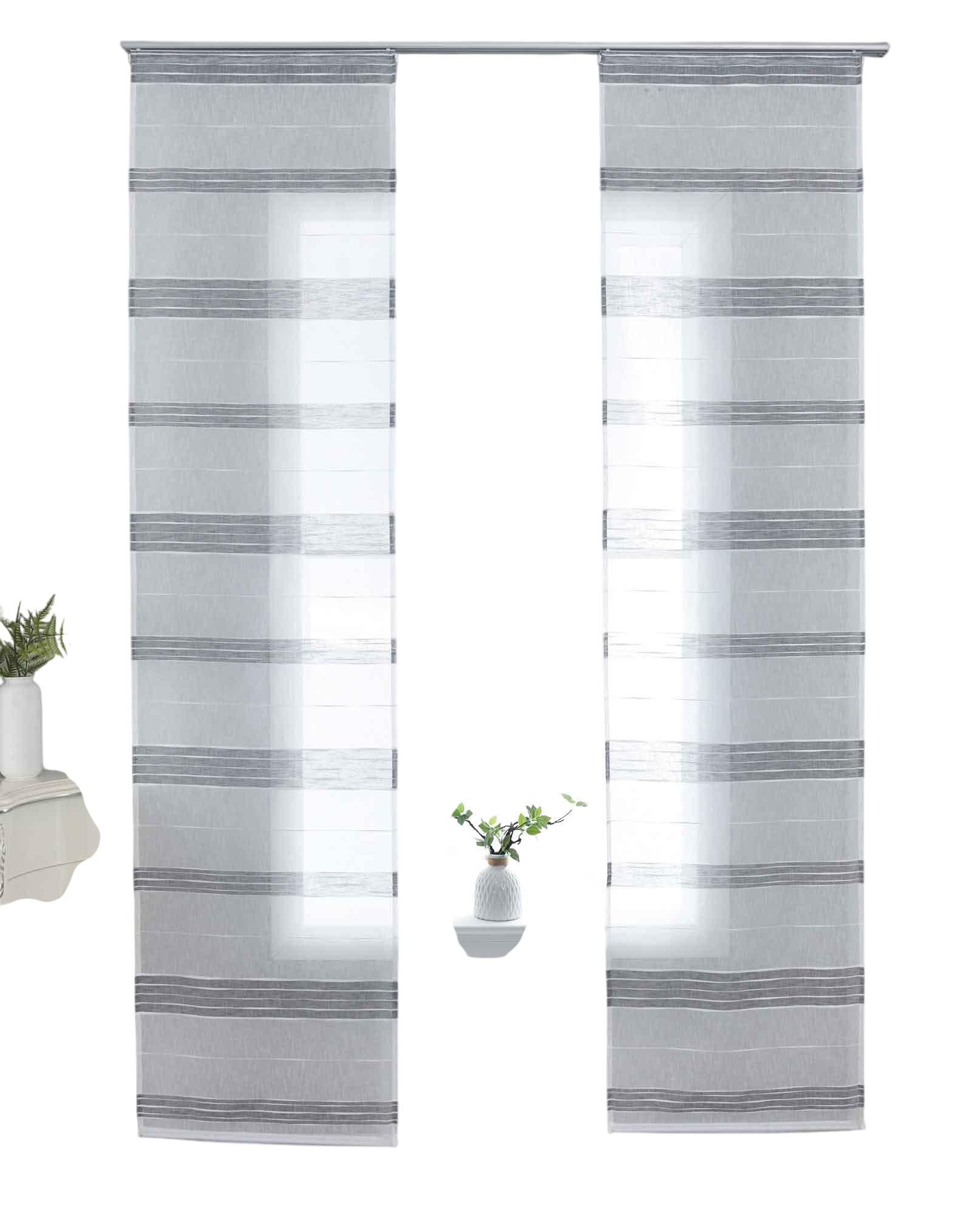 FLÄCHENVORHANG 2ER SET »Frankfurt« HxB 245x60 cm Grau - Grau, Textil (60/245cm) - Gardinenbox