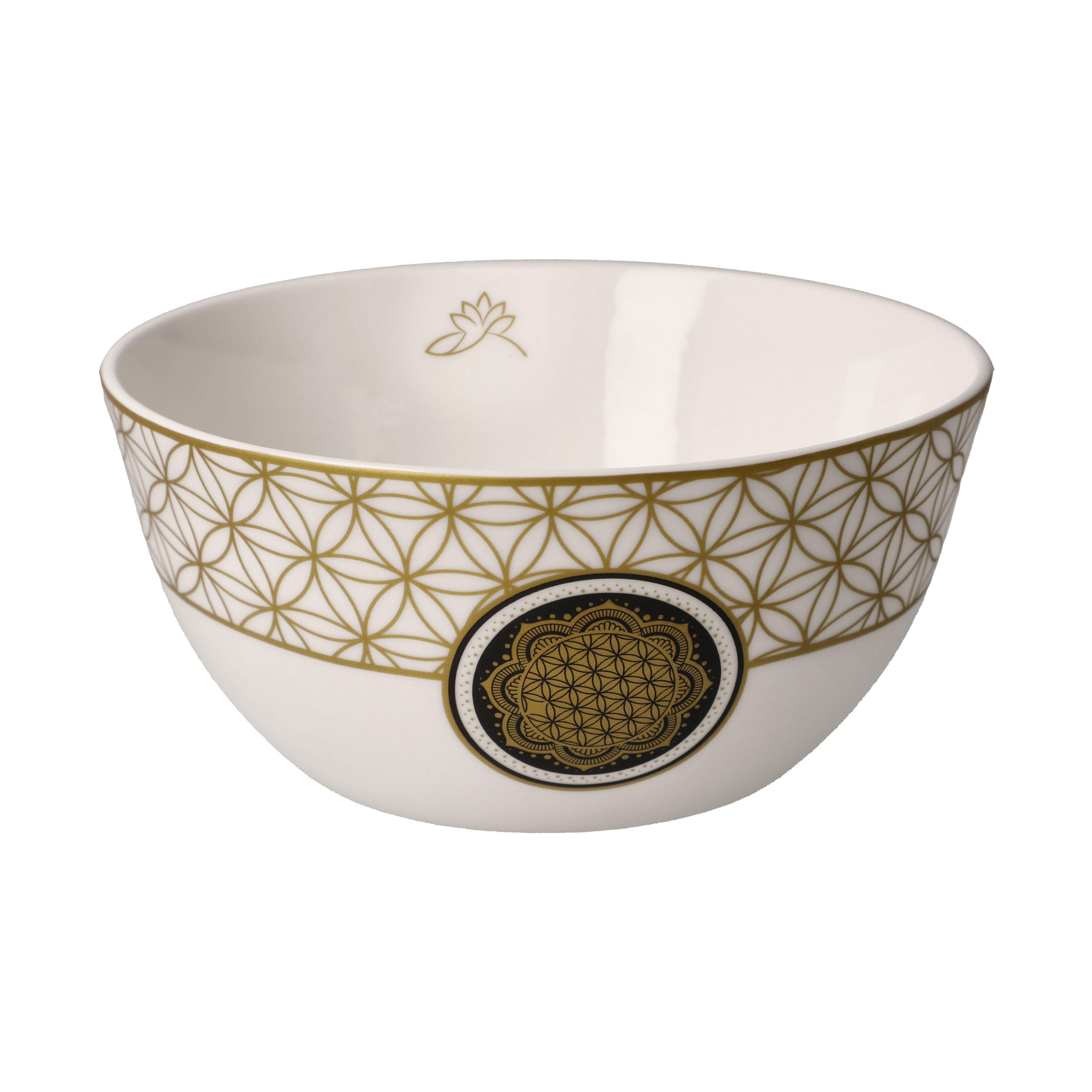 KÜNSTLERSCHALE Blume des Lebens weiß, Fine Bone China, Bunt, 15 cm - Multicolor, Keramik (7cm) - Goebel