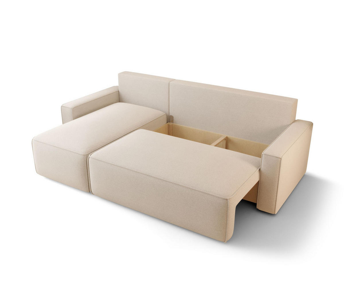 ECKSOFA mit Schlaffunktion SAVIO Poso 02 Links - Cappuccino, Textil (232/140cm) - Bedante