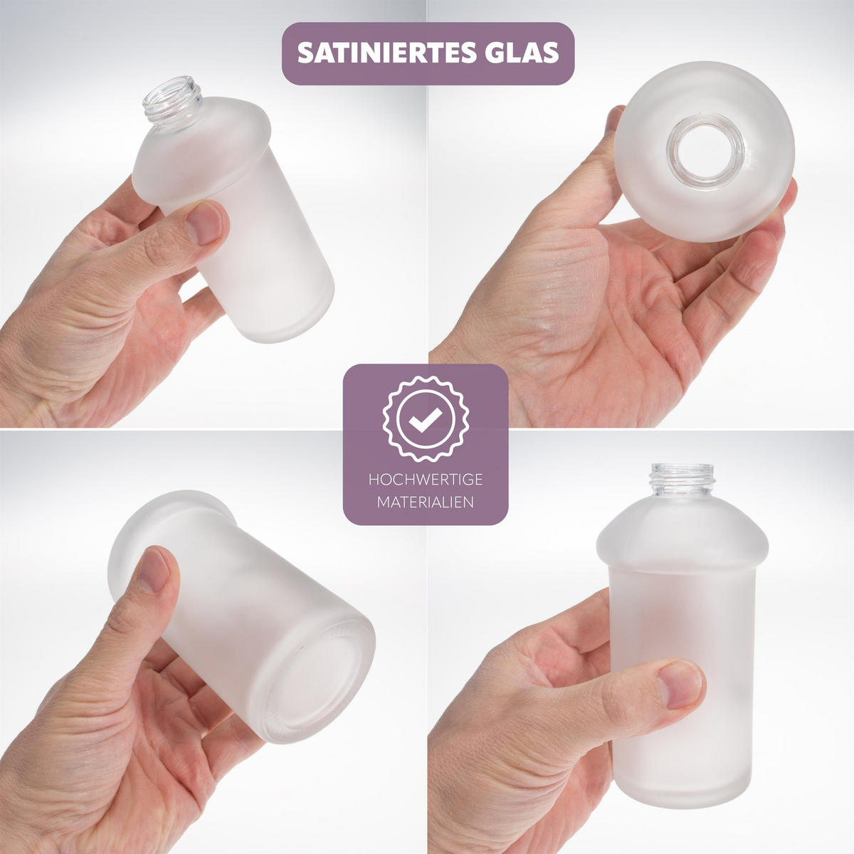 ERSATZSEIFENSPENDERGLAS PIAZZA & LUCENTE, satiniertes Glas - Weiß, Glas (7/14/7cm) - bremermann