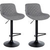 BARHOCKER 2er Set Stoff Dunkelgrau - Dunkelgrau/Schwarz, Textil/Metall (50/84/52cm) - CLP