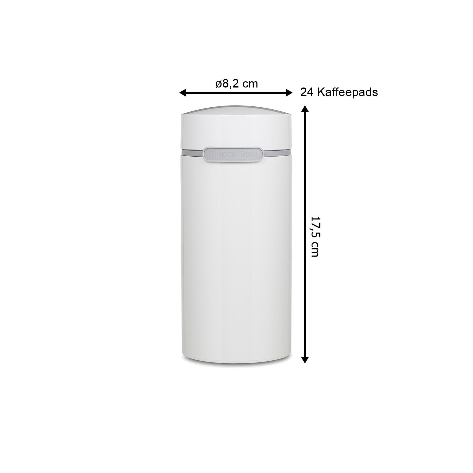 KAFFEEPAD-DOSE Stora weiß 24 Pads - Weiß, Kunststoff (8/17.5/8.2cm) - Mepal