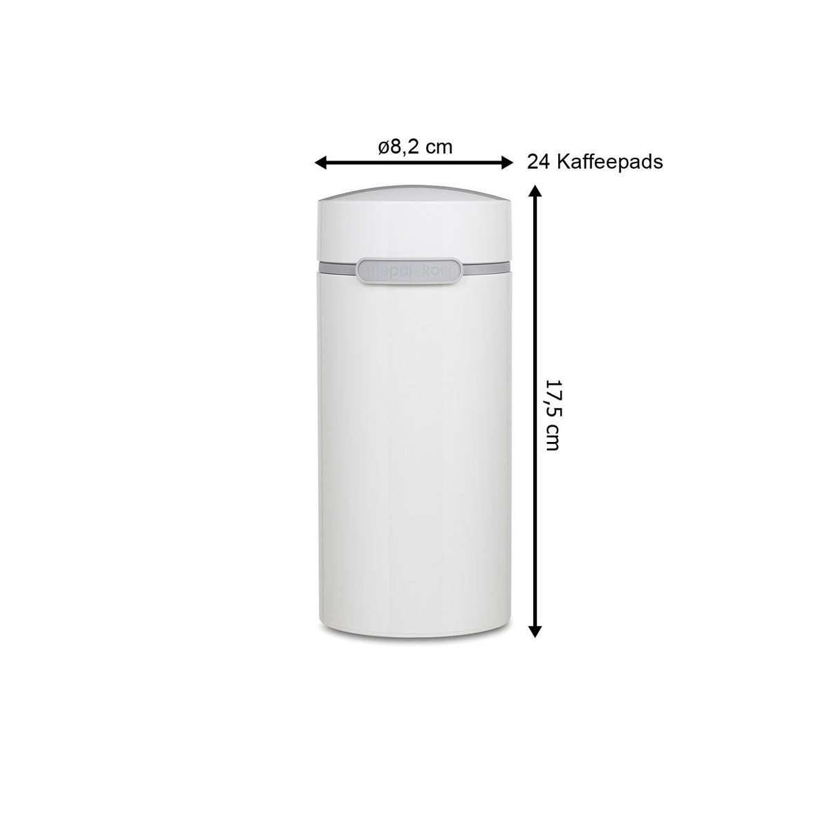 KAFFEEPAD-DOSE Stora weiß 24 Pads - Weiß, Kunststoff (8/17.5/8.2cm) - Mepal