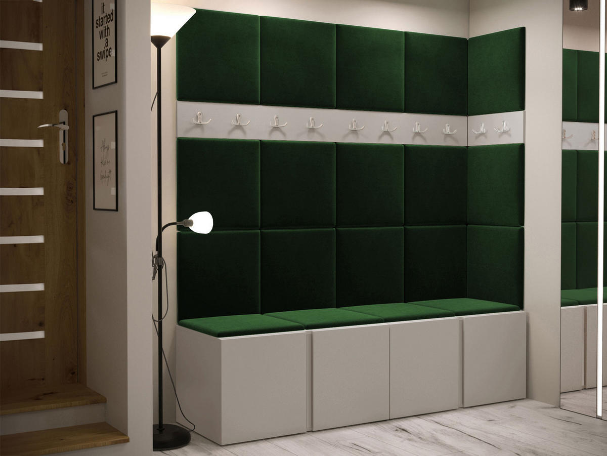 MOBILIER PENTRU HOL Orion II - cașmir/verde, material plastic/compozit lemnos (168/186/46cm) - MIRJAN24