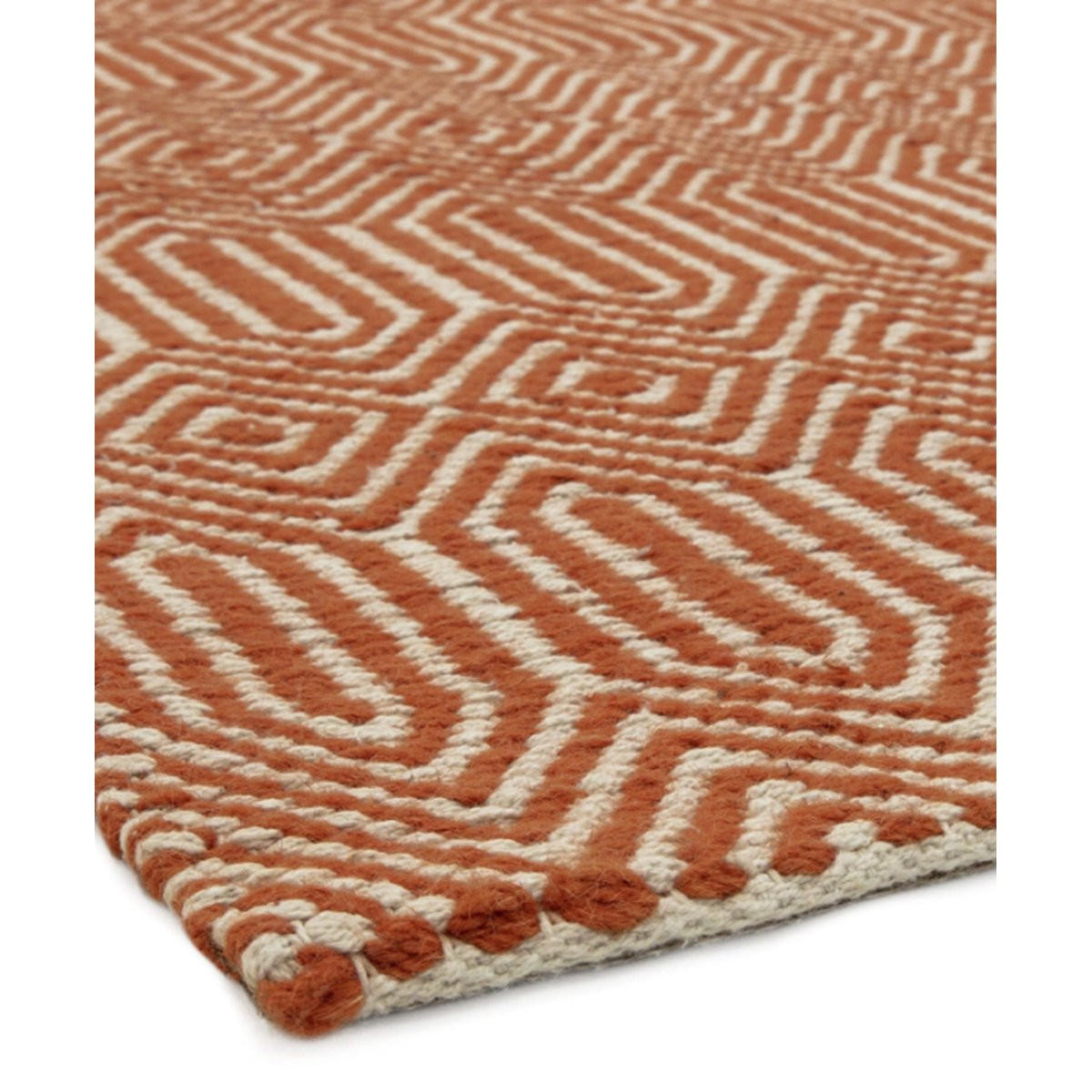 TEPPICH Handgewebter aus Wolle und Baumwolle im Berber-Stil SILWAN Orange 120 x 170 cm - Orange, Naturmaterialien (120/170cm) - Novatrend