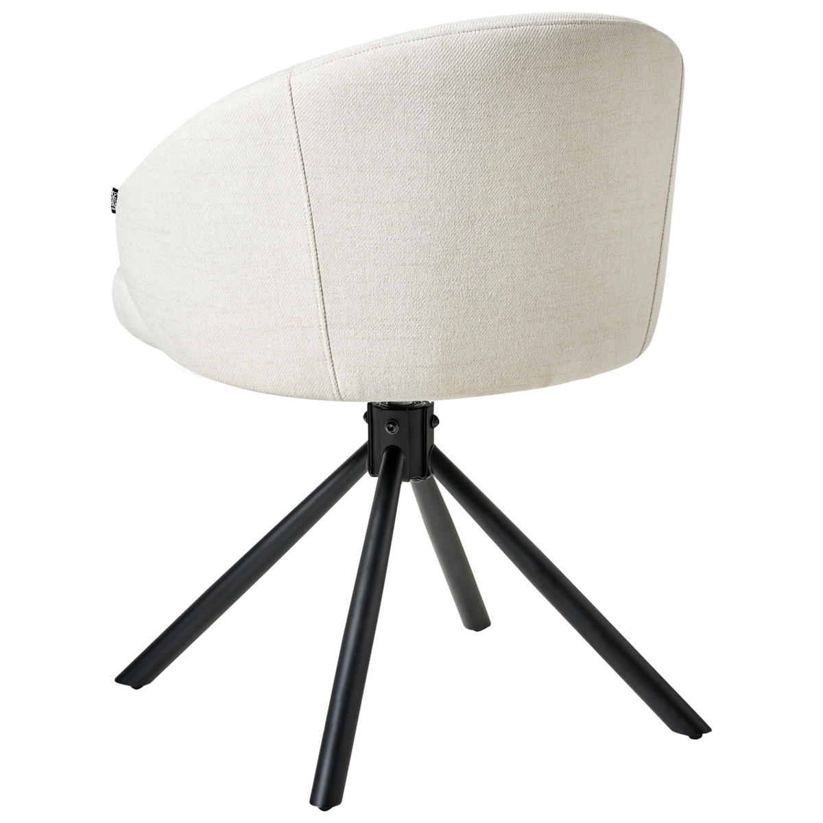 ESSZIMMERSTUHL 2er-Set Cremeweiß Ovalo - Schwarz/Weiß, Textil (59/77/68cm) - Beliani