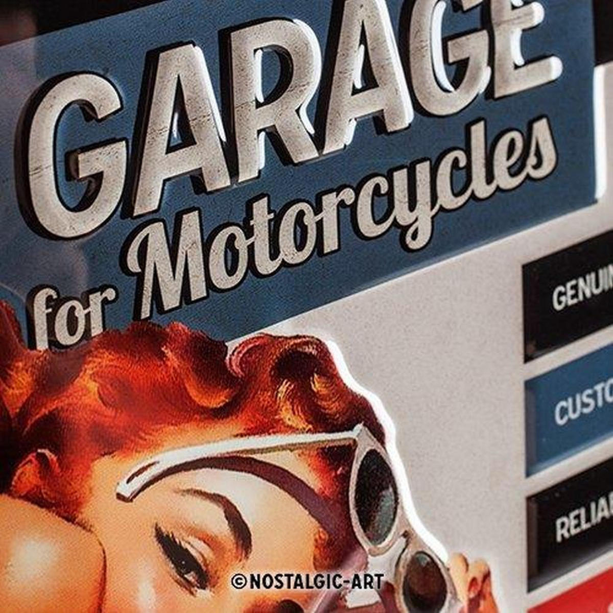 BLECHSCHILD 20/30 cm Best Garage Best Garage Red - Multicolor, Metall (20/30/0.2cm) - Nostalgic-Art