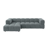 ECKSOFA L-Form, Veloursstoff Bluvel, Blaugrau, Links, Averro XL - Blaugrau, Holz (320/150cm) - Kaiser Möbel