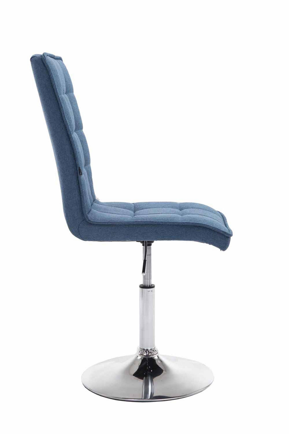 ESSZIMMERSTUHL Peko-Two Stoff, Gestell Metall in Chromoptik Blau - Blau/Chromfarben, Textil/Metall (43/104/56cm) - TPFLiving