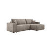 ECKSOFA POSO XL UNIVERSAL, Schlaffunktion und Lattenrost - L-Form, Cord, Federung auf Wellfedern, 274x143x83 cm, Rechts Beige - Beige, Holz/Textil (277/143cm) - DomoHome