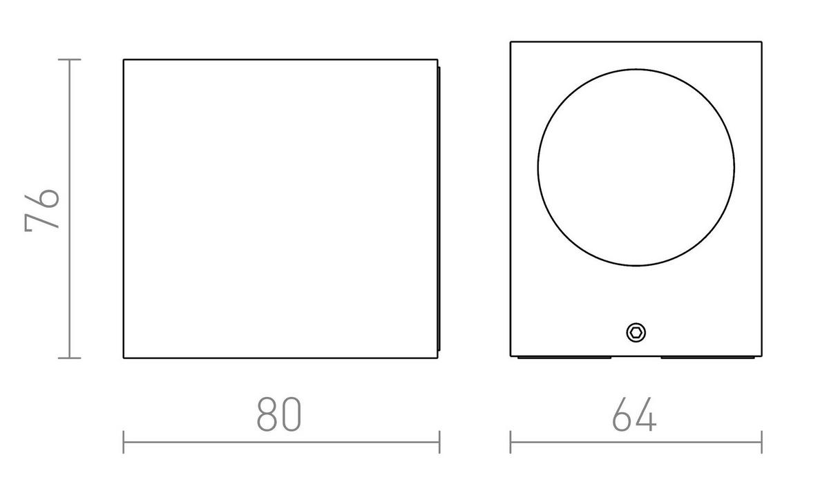 AUSSENLEUCHTE KUBI I Anthrazitgrau 3 W IP54 - Grau, Metall (8/65/8cm) - Rendl