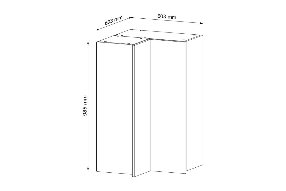 ECKHÄNGESCHRANK G60N2 – Sorento Weiß Beige – L-Form für den Innenwinkel – Weiß / Beige - Beige/Weiß, Holzwerkstoff (60/100/60cm) - ROYAL24_MARKT