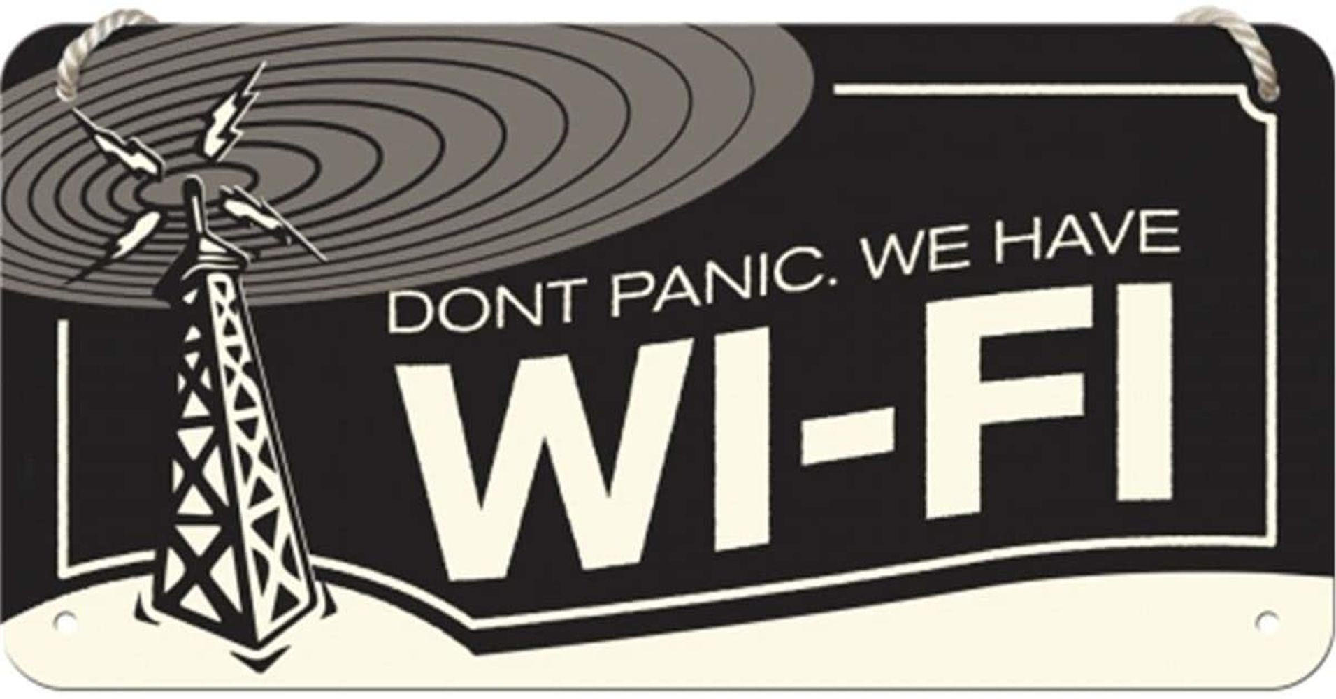 HÄNGESCHILD 10/20 cm Achtung We have WI-FI - Multicolor, Metall (20/10/0.2cm) - Nostalgic-Art