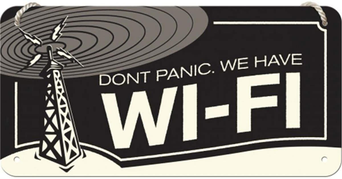 HÄNGESCHILD 10/20 cm Achtung We have WI-FI - Multicolor, Metall (20/10/0.2cm) - Nostalgic-Art