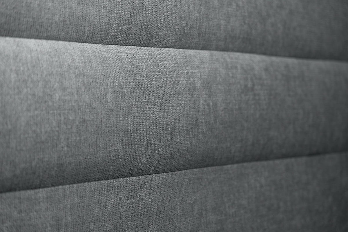 KOPFTEIL Modell Linien – Anthrazitgrauer Stoff 200 cm - Beige/Anthrazit, Holz (200/120/10cm) - Sommeil de Plomb