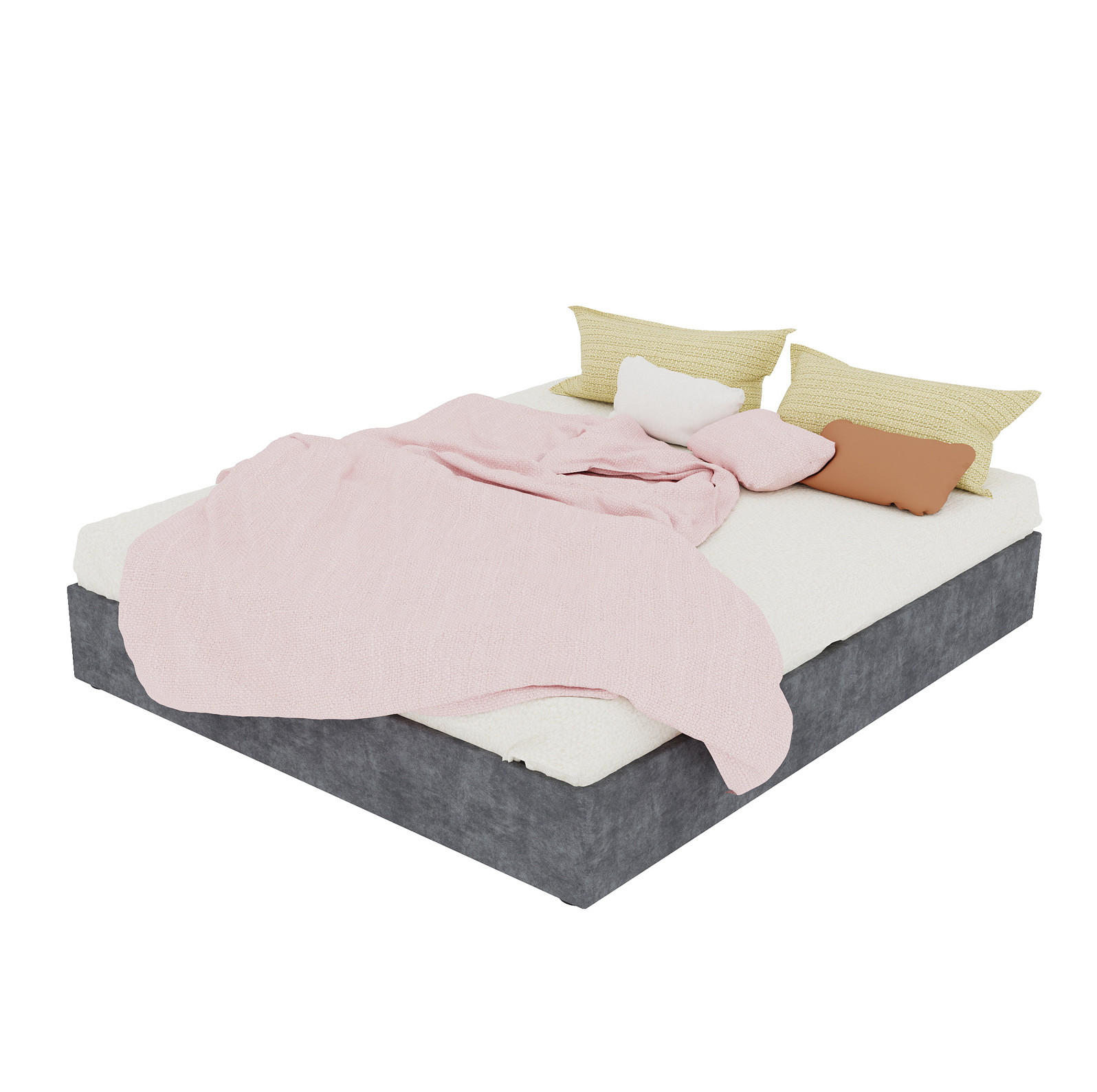 POSTEĽNÝ rám 160/200 cm sivý bez čela s plynovým zdvihom z látky a kovu - sivá, textil (160/200cm) - OKWISH