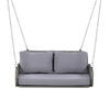 HÄNGESCHAUKEL PE-Rattan-Schaukel-Doppelsitz mit Kissen und 2 Ketten (240 cm/Stück) - Grau, Textil (54/48/108cm) - KOMHTOM