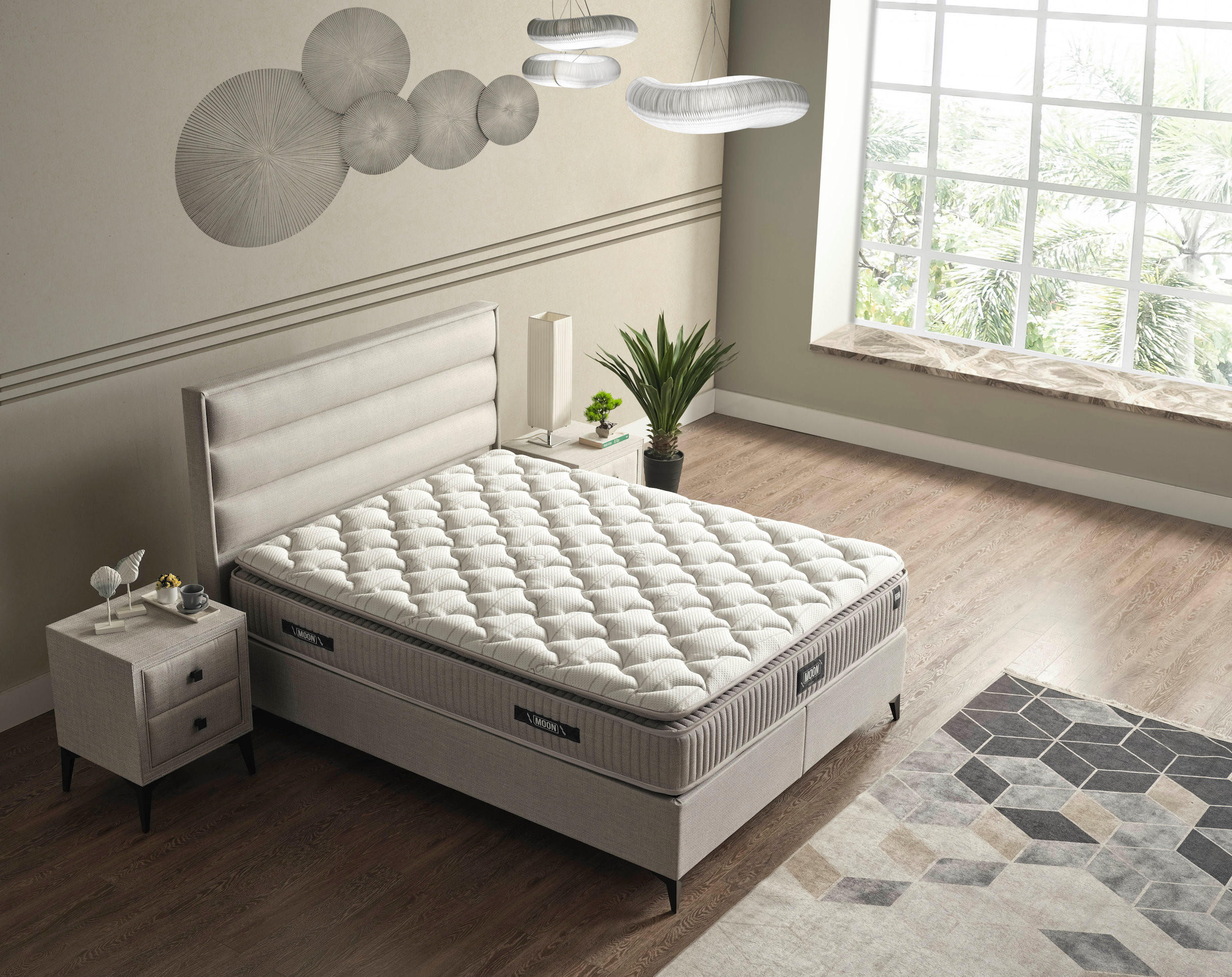 POLSTERBETT-SET Moon 160x200 Grau - Bett inkl. Matratze - Grau, Metall (160/200cm) - Villa Möbel