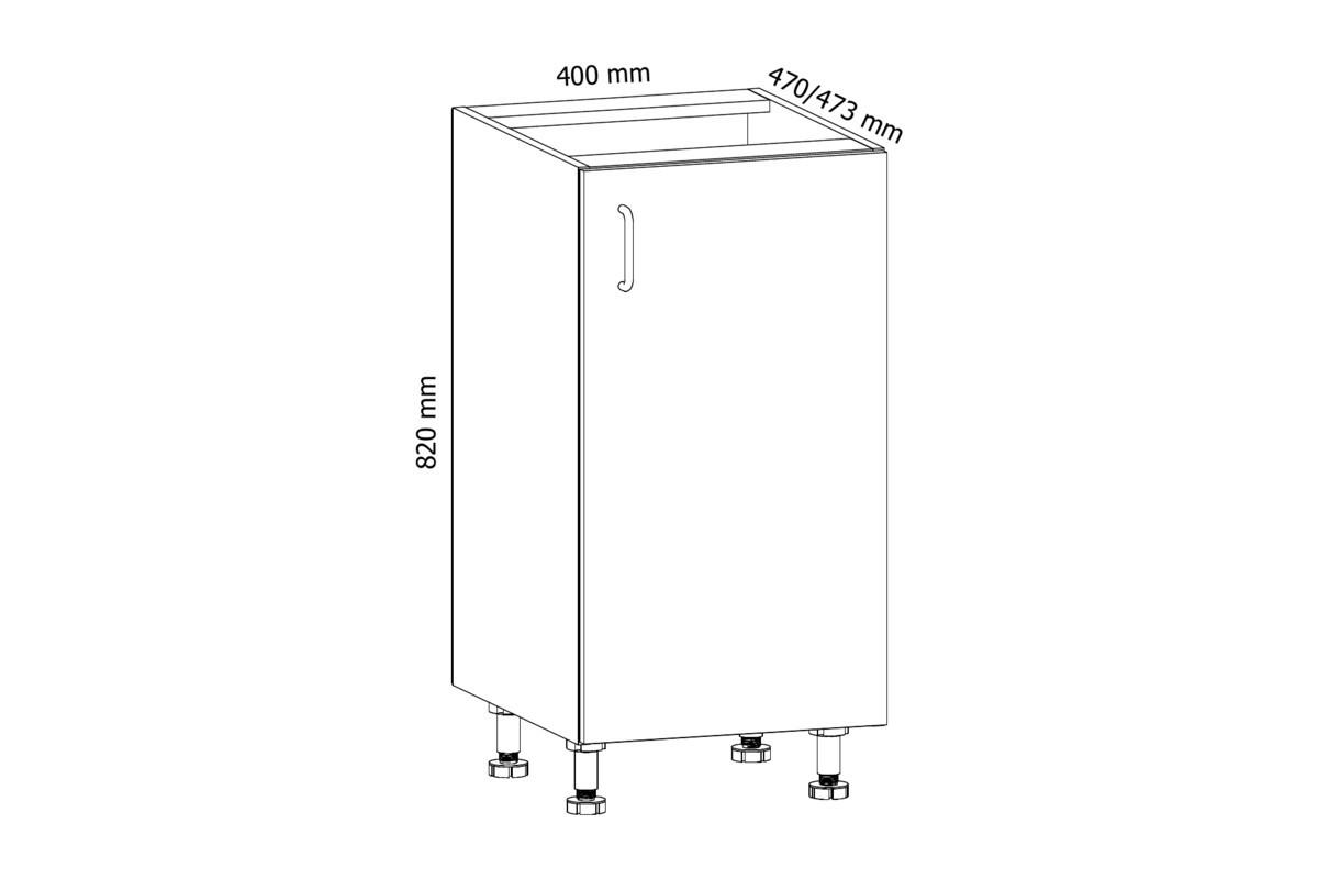 UNTERSCHRANK 40 cm – Velmora D40 P/L Grau/Hochglanz – Grau / Hochglanz / Links - Grau, Holzwerkstoff (40/82/47cm) - ROYAL24_MARKT