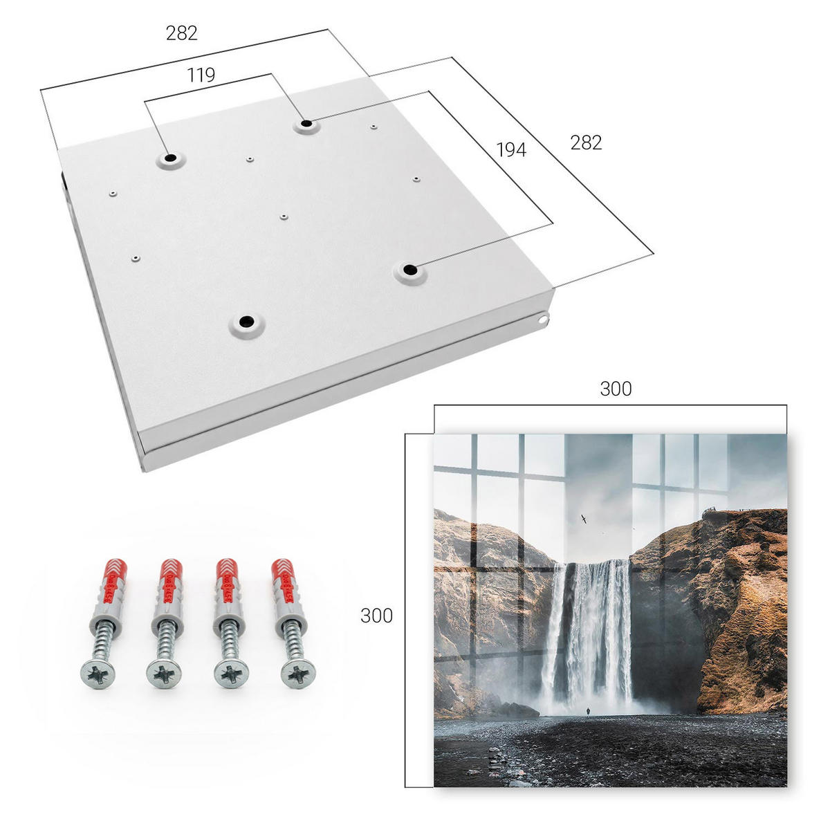 SCHLÜSSELBOX Weiß 30x30 cm – Türöffnung nach rechts - Die Kraft der Natur - Braun, Metall (30/30/5cm) - TULUP