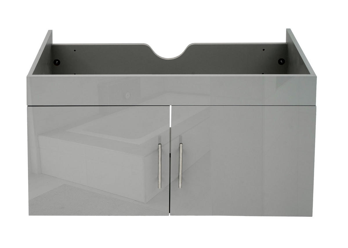 WASCHBECKENUNTERSCHRANK Grau - Grau, Holz (90/48/46cm) - MCW