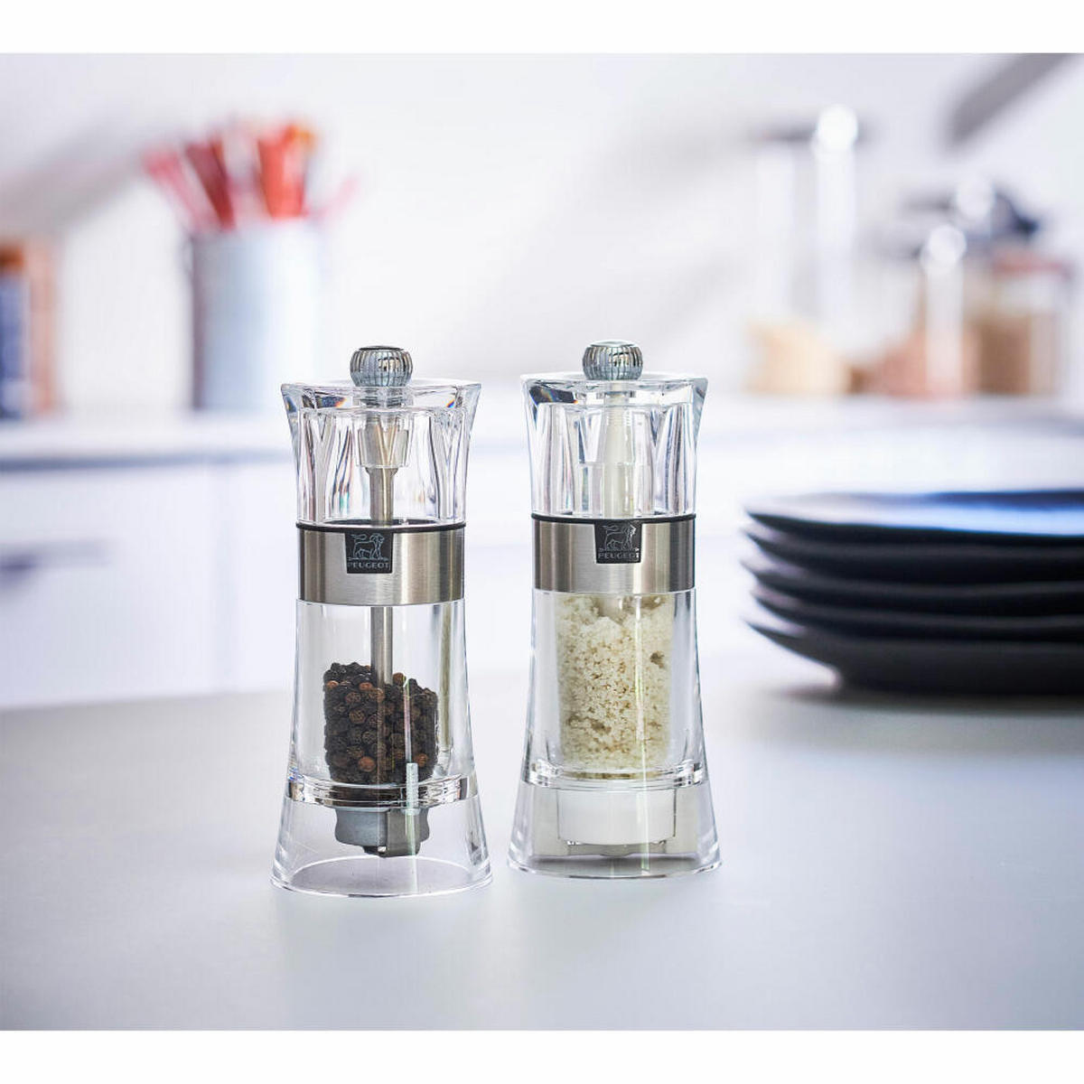 PFEFFERMÜHLE Oslo 14cm Acryl Edelstahl Stahlmahlwerk - Transparent, Kunststoff (5.8/14/5.8cm) - PEUGEOT