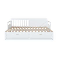 HOLZBETT 90/190 cm aus Kiefer massiv in Weiß – inkl. Ausziehbett und 2 Schubladen - Weiß, Holz (180/190cm) - BEAOK