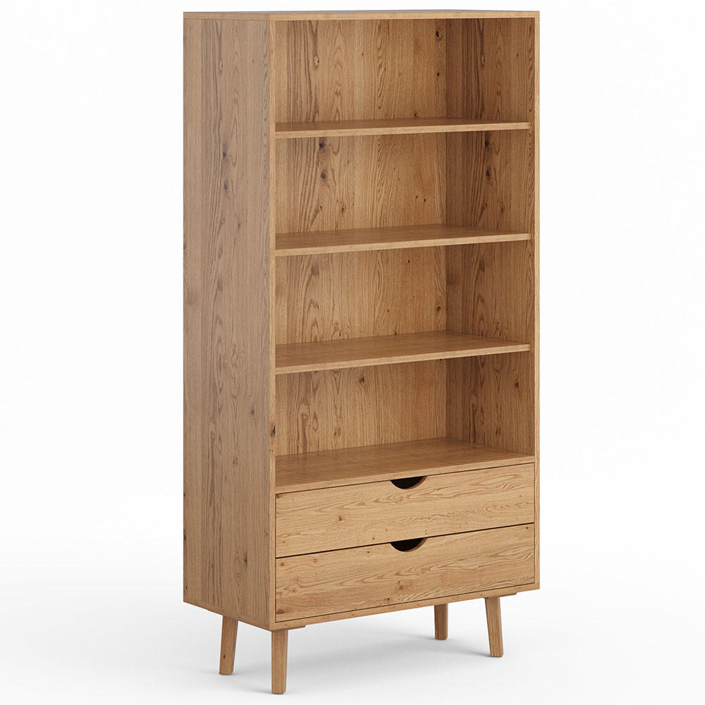 BÜCHERREGAL Simona Eiche Natur 90 / 40 / 180cm - Eichefarben, Holz (90/180/40cm) - Feldmann-Wohnen