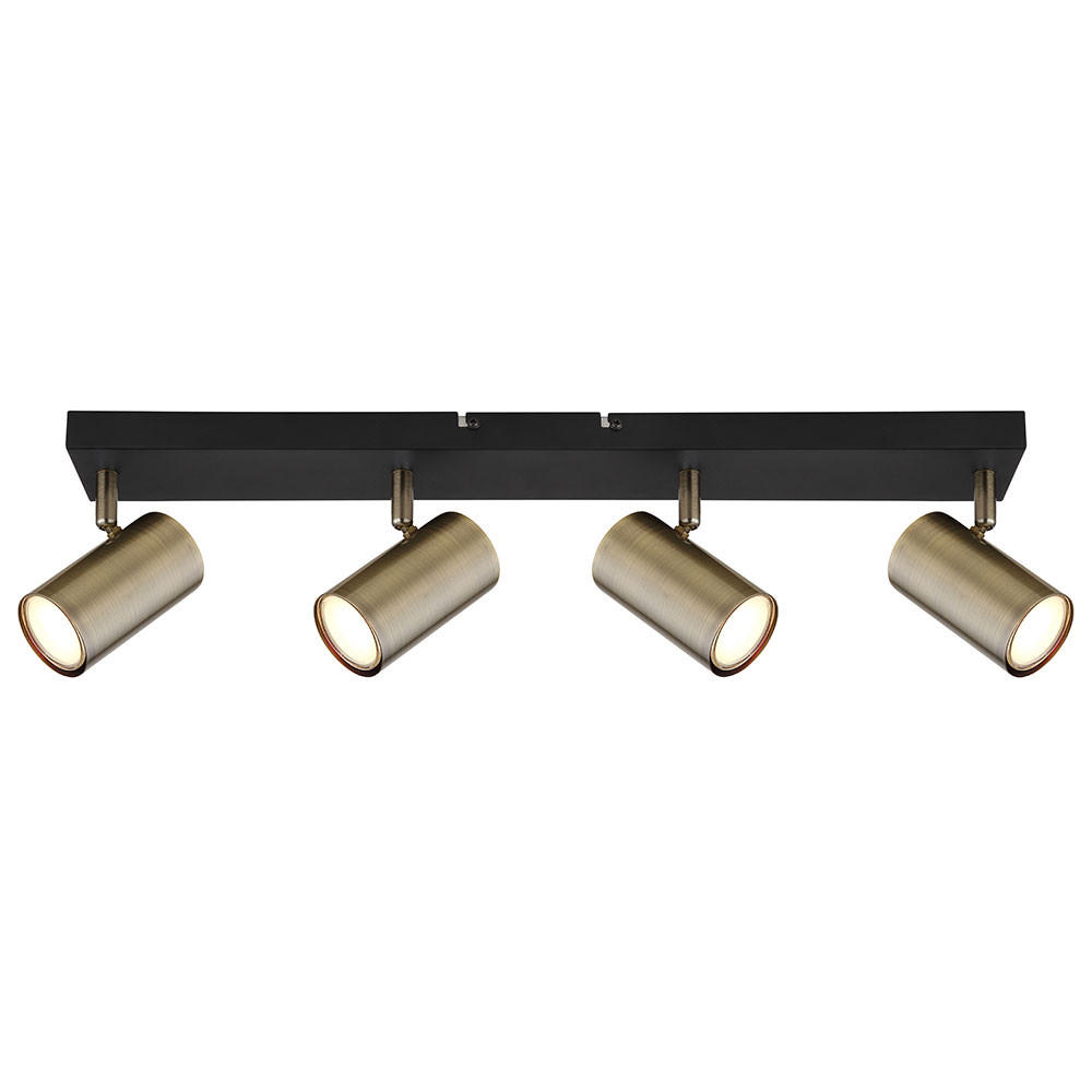 DECKENLEUCHTE Metall Messing Schwarz - Messingfarben, Metall (56/6/12cm) - Globo Lighting