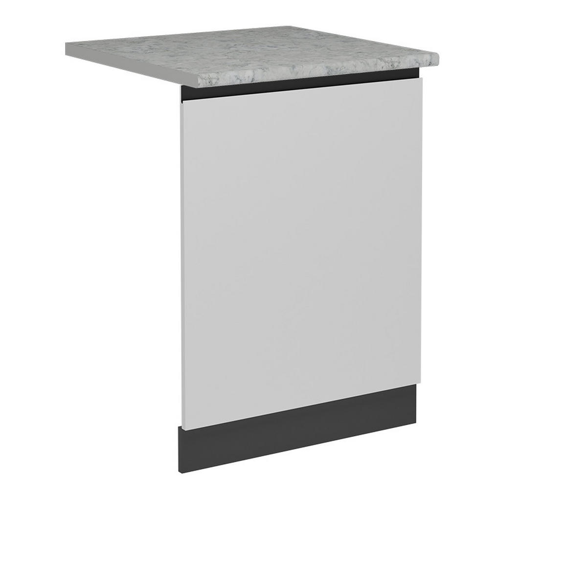 GESCHIRRSPÜLBLENDE R-Line Weiß 60 cm J-Shape, AP Marmor - Anthrazit/Weiß, Holzwerkstoff (60/81.8/1.6cm) - Vicco