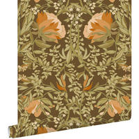 TAPETE Blumenmuster im Jugendstil 50 x 900 cm - Orange, Papier (50/900cm) - ESTAhome
