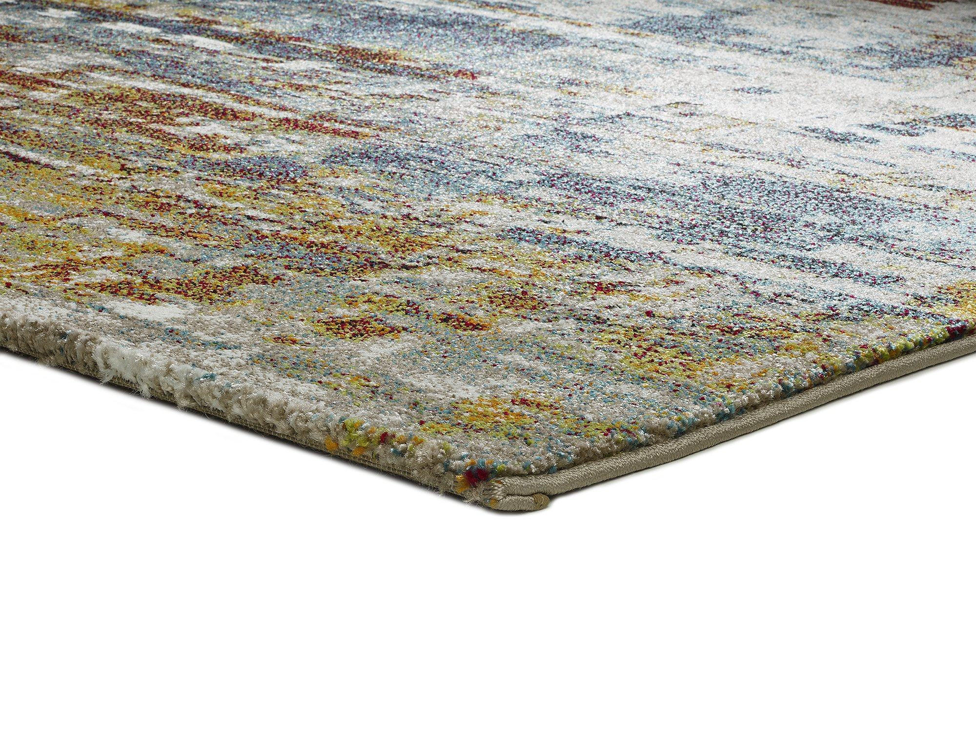 WEBTEPPICH Mehrfarbig Naia 140/200 cm - Blau/Bernsteinfarben, Naturmaterialien/Textil (140/200cm) - Atticgo