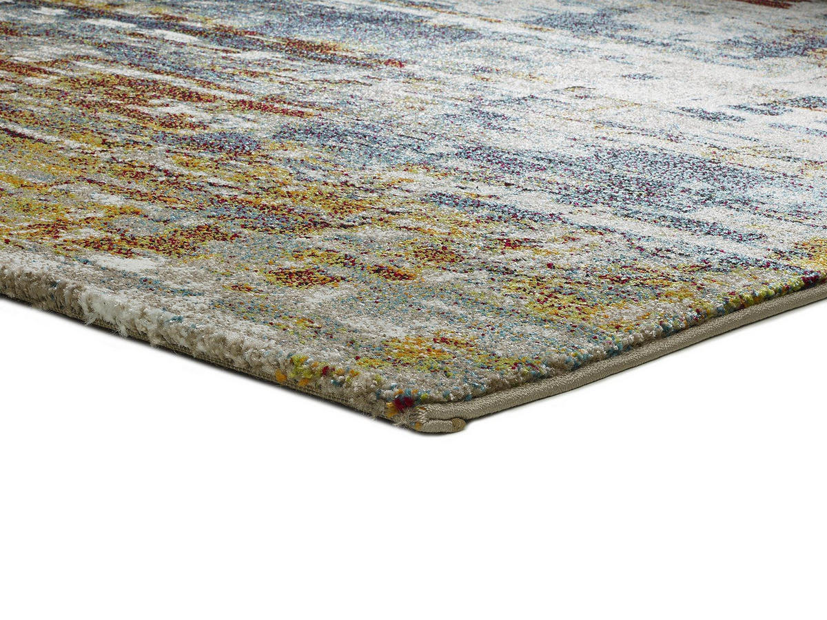 WEBTEPPICH Mehrfarbig Naia 140/200 cm - Blau/Bernsteinfarben, Naturmaterialien/Textil (140/200cm) - Atticgo
