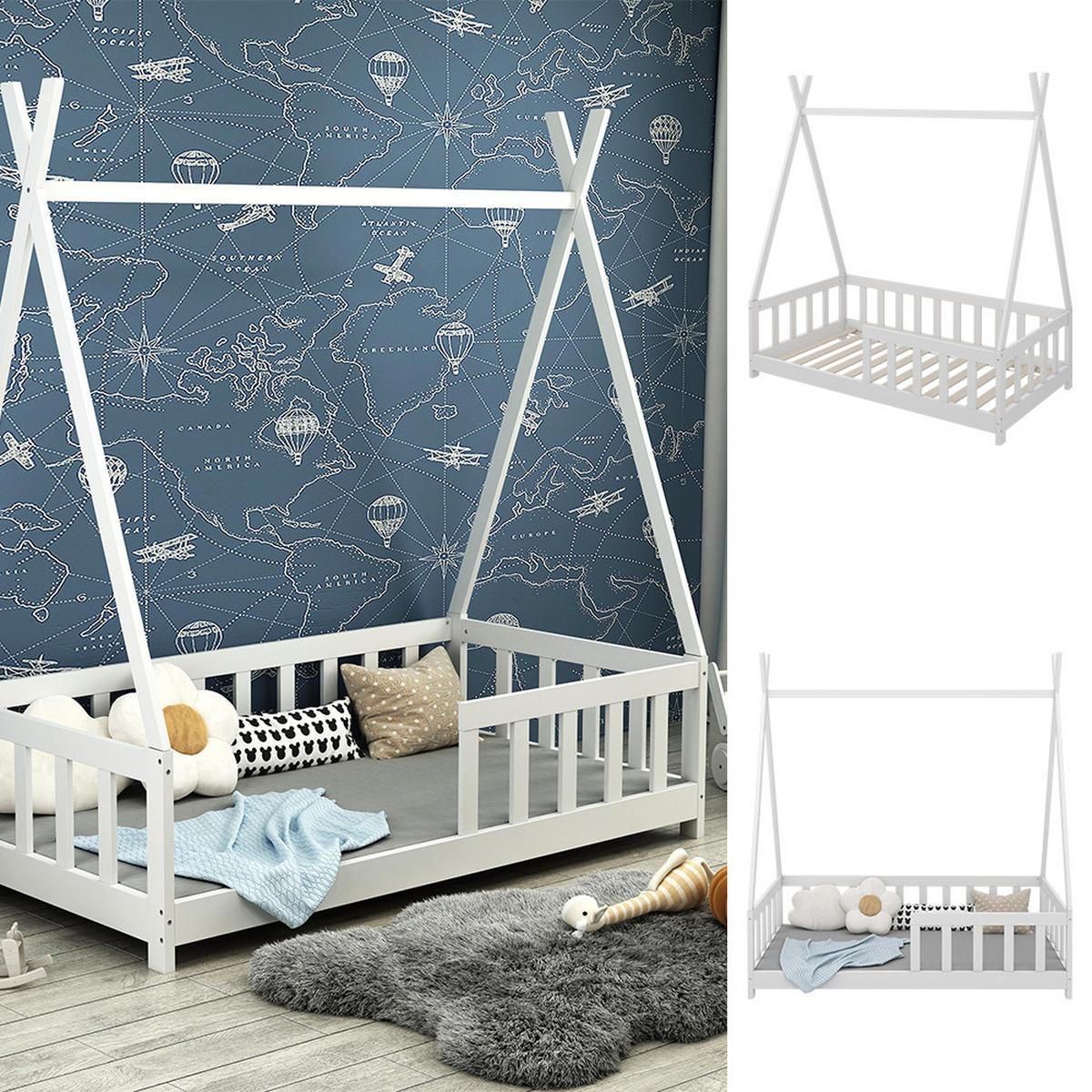 DOMEČKOVÁ POSTEL Susanna Bílá - bílá, kompozitní dřevo (80/160cm) - VitaliSpa